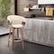 Armen Living Julyssa 30" Bar Height Swivel Cream Faux Leather and Walnut Wood Bar Stool LCJSBAWACR30 - alternate 3